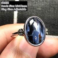 ราคา Genuine Natural Blue Pietersite Ring Jewelry For Women Man Crystal Oval Beads Silver Namibia Energy Stone Adjustable Ring AAAAA (11314584733)