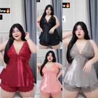 ราคา MG0116 เซ็ต2ชิ้น ไซส์ใหญ่ ชุดนอนไม่ได้นอน เสื้อสายเดี่ยวลูกไม้ กางเกงขาสั้น ผ้าซาตินลูกไม้ สาวอวบ (19054382393)