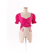 ราคา ขาย DEE เสื้อแขนตุ๊กตา แต่งเชือกรูดผูกโบว์ด้านหน้าสม็อคหลัง Preloved (20613858563)