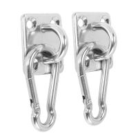 ราคา 2 Sets Of Suspended Ceiling Wall Mount U Shaped Hooks Stainless Steel Heavy Duty Multi Function Hammock Hammock Hook Metal Base Plate with Hook (13597321463)