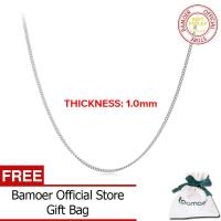 ราคา BAMOER โซ่ทรงสี่เหลี่ยมจัตุรัสสองด้านสำหรับผู้หญิงขนาด925เงินสเตอร์ลิงสร้อยคอลูกปัดธรรมดาสำหรับ SCA025 (18745342802)