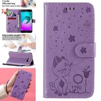 ราคา FUCASE Samsung Galaxy A5 2016 A510F A510Y DSEmbossed Cat Beeพร้อมช่องเสียบบัตรสนับสนุนกระเป๋าเงินแบบกลับด้านได้สำหรับSamsung Galaxy A5 2016 5 2 (5108186528)