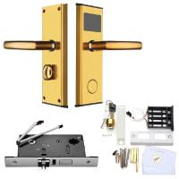 ราคา DC 6V RFID Intelligent Digital Card Key Unlock Hotel Stainless Steel Door Lock Anti rust and Anti corrosion Stable Memory Gold Silver (20745458182)