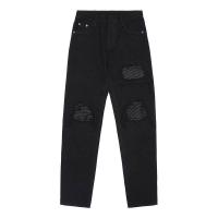 ราคา Mens Casual Skinny กางเกงยีนส์กางเกงผู้ชายกางเกงยีนส์ ripped Black Street Hip Hop ในเข่า DENIM กางเกง (16878918984)