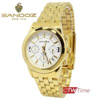 ราคา Sandoz นาฬิกาข้อมือผู้ชาย สายสแตนเลส รุ่น SD89422GG02 สีทอง หน้าปัดขาว (841868745)