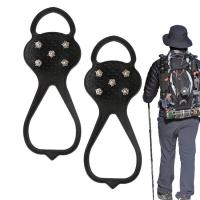 ราคา Ice Snow Grips 2pcs Heavy Duty Climbing Shoe Grips Slip on Boots Shoes Cover Multifunctional Non Slip Shoe Ice Grippers for Hiking Fishing Climbing intelligent (20869131726)