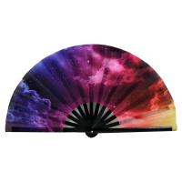 ราคา 1Pc Large Folding Hand Fan Fold Dot Rainbow Print Festival Handheld Fan 33Cm Large Folding Hand Fan Handheld Fan For Gift (20176840315)