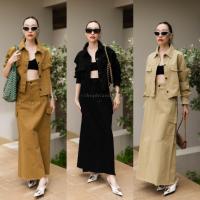 ราคา เซต 2 ชิ้น เสื้อเชิ้ต กระโปรงยาว แต่งชายรุ่ย VSHOP (20546137865)