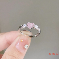 ราคา ZONGPAN แหวนสีเงินสีชมพูหัวใจโอปอลสร้างสรรค์แหวนนิ้วแนววินเทจสวยงามน่ารักแหวนพังค์สำหรับผู้หญิงเครื่องประดับที่มีเสน่ห์ (20034736836)