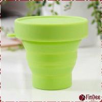ราคา FinDee แก้วน้ำพับได้ แก้วน้ำซิลิโคน ถ้วยยืดไสลด์ silicone folding cup มีสินค้าพร้อมส่ง (18277571830)