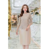 ราคา New DressyHappy ชุดเดรสออกงาน เดรสราตรสั้น เดรสงานแต่งงาน เดรสลูกไม้ทอเลื่อมปักกลิตเตอร์สวย หรูหรา กระโปรงผ้ามันวาวและเรียบเนียนมีไซส์ M 5XL (19318696304)