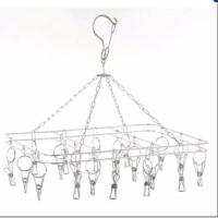 ราคา ไม้แขวนผ้า ที่หนีบผ้า สแตนเลส ที่ตากผ้าสแตนเลส แบบเหลี่ยม 20 ตัวหนีบ (194381008)