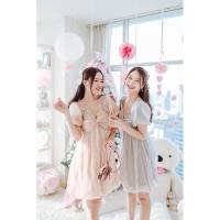 ราคา ชุดเดรสสั้นสีทอง ไปงาน น่ารักมาก เดรสคุณหนู (20480833625)