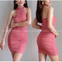 ราคา Mini high neck dress เดรสสั้นคอเต่าโชว์หลัง เดรสผ้ามุ้งดีเทลแน่น (18514856411)