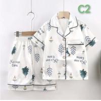 ราคา ชุดนอนเด็กผ้าซาติน 4 12ปี ชุดนอนเด็กโต แขนสั้น ขาสั้น (18163684527)