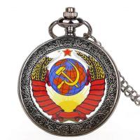 ราคา Soviet Retro Clock Badges Hammer Sickle Icon Men 39s Pocket Watch Male Quartz Watches USSR Vintage Pendant with Chain Gift man tga (17290551761)