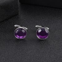 ราคา Simple Circular Gemstone Cufflinks for Womens Fashion and Personality Fashionable Rhinestone Shirt Buttons (18615582850)