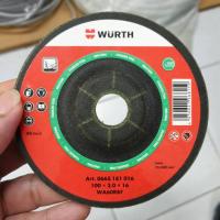 ราคา ใบเจียร์สแตนเลส บาง WURTH ขนาด 4 นิ้ว สีเขียว 100x3 0x16 มม (10362631905)