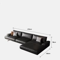 ราคา BUNISE Italian luxury leather sofa head cowhide living room minimalist modern floating sofa black Large TB111402 (20911968384)