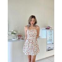 ราคา Mini dress เดรสสั้นสายเดี่ยวสายผูกไหล่ C (16580156275)