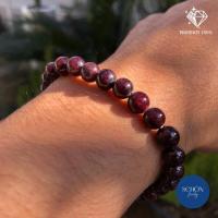 ราคา GN โกเมน สร้อยข้อมือ แดงแก่กล่ำ หินมงคล หินธรรมชาติ สีแดงเข้ม (14191398469)