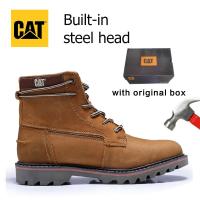 ราคา Caterpillar แท้ชั้นรองเท้าหนัง CAT Top รองเท้าบูท Martin รองเท้าบู๊ทสไตล์เรโทรเหล็ก Finger Anti Smashing ความปลอดภัยรองเท้า (14040750793)