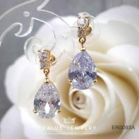 ราคา ต่างหูแป้น คริสตัลแท้ ทรงหยดน้ำ มี8สี ติ้งเพชรขนาดกลาง เลือกสีตามความชอบ ชุบทองแท้ ต่างหู ตุ้มหู เครื่องประดับ ER0103 ValueJewelry (403853497)