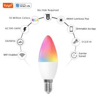 ราคา Tuya สมาร์ทโฮมไวไฟ LED C37เทียนโคมไฟ E14 100 240V 5W หลอดไฟ WiFi หลอดไฟอัจฉริยะทำงานร่วมกับ Alexa Google Assistant (21170751653)