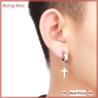ราคา ต่างหูไม้กางเขนแฟชั่นพังค์เครื่องประดับหมุดเจาะร่างกายหูเหล็กสแตนเลส1ชิ้น (20967831867)