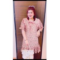 ราคา ชุดเดรสสาวอวบอ้วน อก 38 50 ชุดเดรสลายดอก (21322829159)