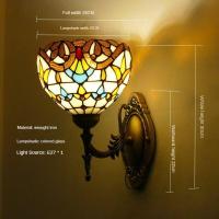 ราคา โคมไฟติดผนังทิฟฟานี่ LED โคมไฟติดผนังกระจกสีแฮนด์เมดสำหรับกระจกห้องน้ำข้างเตียงนอนร้านคาเฟ่ไฟตกแต่งผนัง (18761781137)