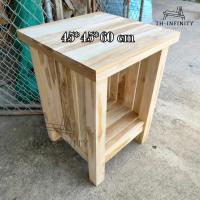 ราคา TH โต๊ะวางข้างเตียงไม้สัก โต๊ะข้างเตียงห้องนั่งเล่นโซฟาด้านข้าง 45 45 สูง 60 ซม ไม่ทำสี (12557049312)