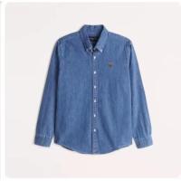 ราคา เสื้อลำลองธุรกิจแขนยาวสำหรับผู้ชายใหม่ AF Abercrombie Fitchs เสื้อเชิ้ตอ๊อกฟอร์ดหมุนเทรนด์ผ้ายีนส์บางพอดีตัวขนาดพิเศษ (19297379775)