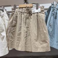 ราคา UNIQLO กางเกงขาสั้นผ้าฝ้ายผู้หญิงขาตรงเอวสูงกางเกงขาบานกว้างทรงหลวมฤดูร้อนใหม่ (19667079861)