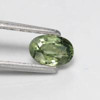 ราคา 0 70 ct พลอยแท้ เขียวส่อง เผาเก่า Heated Green Sapphire ทรงไข่ บางกะจะ (20940922124)