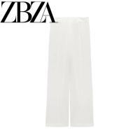 ราคา ZARAˉ New womens belt dress collar suit jacket slim straight high waisted pants 2216118 2310187 (20759298272)