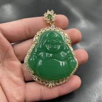 ราคา จี้พระพุทธรูปสีเขียว Chalcedony Maitreya ฝังด้วยหินโมราเขียวขนาดใหญ่ผู้หญิงจี้หยกจี้พระพุทธรูป (20114959363)