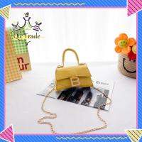 ราคา กระเป๋าถือแฟชั่นลายจระเข้สำหรับเด็กผู้หญิงสีทึบ Pu Leather Crossbody Shoulder Bag (16277987004)