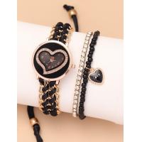 ราคา สร้อยข้อมือเพชรผู้หญิง3ชิ้นสร้อยข้อมือควอตซ์ถัก สร้อยข้อมือเพชรชุดรวม (21170888407)