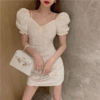 ราคา ชุดเดรสผู้หญิง มินิเดรส ไหล่เดียว สไตล์เกาหลี เดรส คับ ชุดไปทะเลสวยๆ ขาว ดำ dress (19674222002)