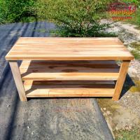 ราคา HNGM ชั้นวางของไม้สัก ชั้นวางทีวี 100 40 สูง 50 ซม งานไม้สักแท้ ยังไม่ทำสีใดๆ (19722335160)