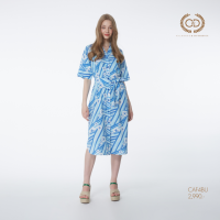 ราคา ชุดเดรสสีฟ้า เดรสแขนสั้นเหนือข้อศอก ทรงหลวม ยาวประมาณคลุมเข่า C D THANN มีกลิ่นหอมของ Eden Breeze CAF4BU (19577219114)
