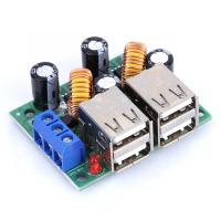 ราคา 4 USB Port Step Down Power Supply Voltage Regulator Converter Module DC 12V 24V 40V to 5V 3A Buck Module for MP3 MP4 Phone Car etc (8770875540)