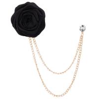 ราคา เข็มกลัด รูปดอกไม้ สําหรับติดเสื้อสูท งานแต่งงาน Wedding Brooches Cloth Art Hand Made Rose Flower Brooch Lapel Pin Badge Tassel Chain Mens Suit Accessories (19308208727)