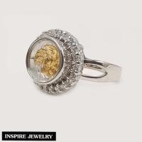 ราคา Inspire Jewelry แหวน กังหันล้อมเพชร งานDesign หมุนรับทรัพย์ ตัวเรือน หุ้มทองคำขาว นำโชค แชกงหมิว เสริมดวง อายุยืน (10127439673)