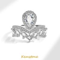 ราคา Kemstone แหวนมงกุฎคริสตัลสีเหลืองหยดเพทายลูกบาศก์เคลือบสีเงินสำหรับผู้หญิง (19827726314)