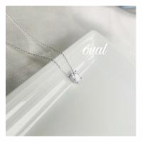ราคา iam silver925 สร้อยคอเงินแท้ จี้คล้องสร้อย รูปสี่เหลี่ยมsquare รูปไข่oval เพชรczเกรดพรีเมี่ยม (17698233794)
