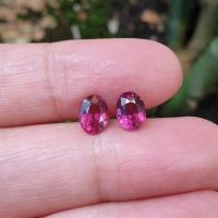 ราคา พลอย Rhodolite Garnet พลอยโกเมนชมพูหวานๆ จัดเซตคู่ (18410374365)