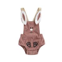 ราคา เด็กทารกเด็กผู้หญิง Romper แขนกุดการ์ตูนกระต่ายปุ่มปิดผ้าลูกฟูกบอดี้สูท Jumpsuit (18102238591)