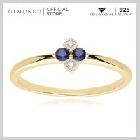 ราคา Gemondo แหวนทองคำ 9K ประดับไพลิน Blue Sapphire และเพชร Diamond ดีไซน์ทรงข้าวหลามตัด (16760683028)